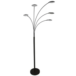 Straluma Moderne 5-lichts LED vloerlamp zwart> Vloerlampen|Woonkamerlampen