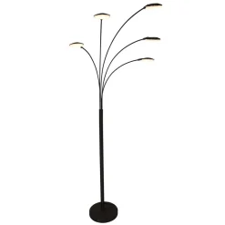 Straluma Moderne 5-lichts LED vloerlamp zwart> Vloerlampen|Woonkamerlampen