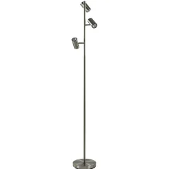 Straluma Moderne 3-lichts vloerlamp nikkel met 3-standen dimbaar LED> Vloerlampen|Leeslampen