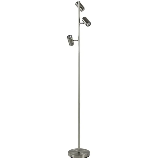 Straluma Moderne 3-lichts vloerlamp nikkel met 3-standen dimbaar LED> Vloerlampen|Leeslampen