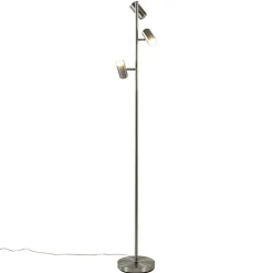 Straluma Moderne 3-lichts vloerlamp nikkel met 3-standen dimbaar LED> Vloerlampen|Leeslampen