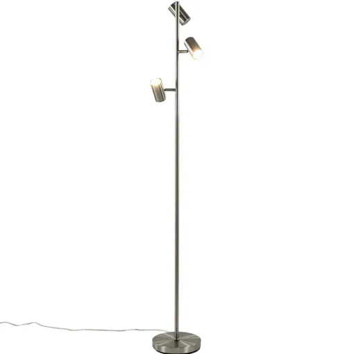 Straluma Moderne 3-lichts vloerlamp nikkel met 3-standen dimbaar LED> Vloerlampen|Leeslampen