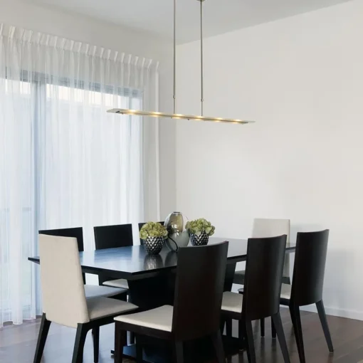 Straluma Moderne nikkel LED hanglamp met helder glas dimbaar> Hanglampen|Eettafellampen