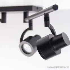 Straluma Moderne opbouwspot mat zwart 4-lichts></noscript> Plafondlampen|Opbouwspots