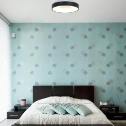 Straluma Moderne plafondlamp zwart met geïntegreerd LED><noscript><img width=