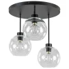 Straluma Moderne plafondlamp zwart met 20 cm helder glas> Halverlichting|Plafondlampen