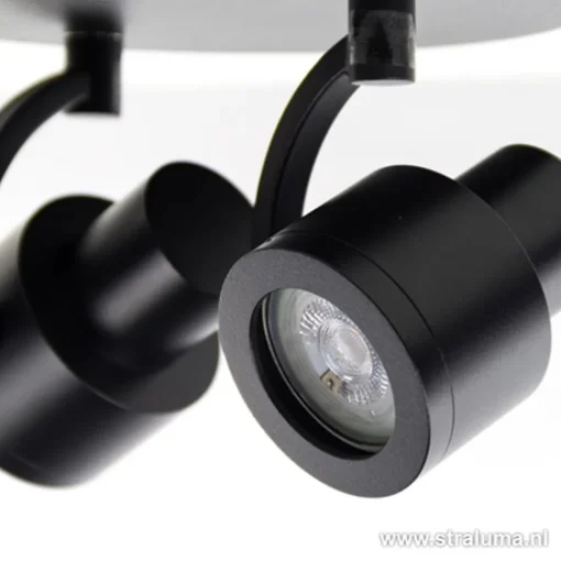 Straluma Moderne plafondspot mat zwart 2-lichts> Plafondlampen|Opbouwspots