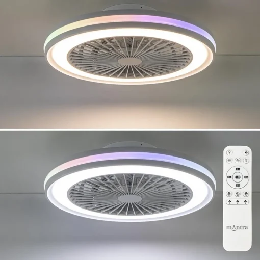 Straluma Moderne plafondventilator wit inclusief LED en color> Plafondlampen|Plafondventilatoren met lamp