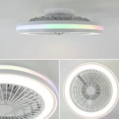 Straluma Moderne plafondventilator wit inclusief LED en color></noscript> Plafondlampen|Plafondventilatoren met lamp