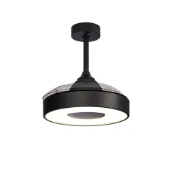 Straluma Moderne plafondventilator zwart met dimbaar LED> Plafondlampen|Plafondventilatoren met lamp