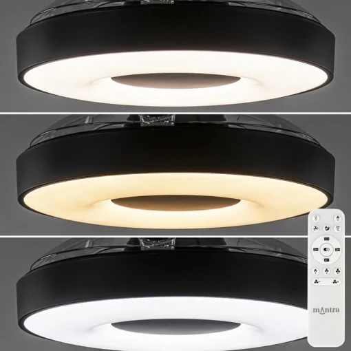 Straluma Moderne plafondventilator zwart met dimbaar LED> Plafondlampen|Plafondventilatoren met lamp