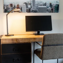 Straluma Moderne tafel/bureaulamp zwart met dimbaar LED></noscript> Tafellampen|Bureaulampen