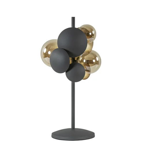 Straluma Moderne tafellamp grijs/goud + amber glas> Tafellampen|Design Verlichting