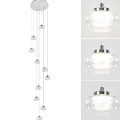 Straluma Moderne videlamp chroom met helder glas incl LED> Hanglampen|Videverlichting