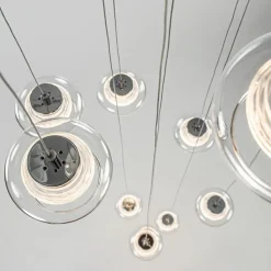 Straluma Moderne videlamp chroom met helder glas incl LED></noscript> Hanglampen|Videverlichting
