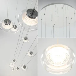Straluma Moderne videlamp chroom met helder glas incl LED></noscript> Hanglampen|Videverlichting