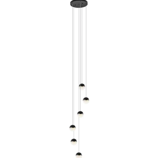 Straluma Moderne videlamp zwart met dimbaar LED 6-lichts> Hanglampen|Videverlichting