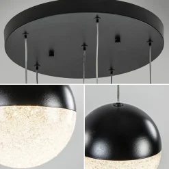 Straluma Moderne videlamp zwart met dimbaar LED 6-lichts></noscript> Hanglampen|Videverlichting