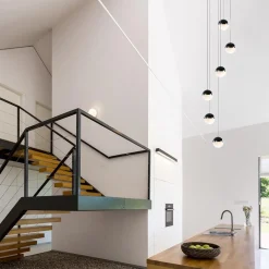 Straluma Moderne videlamp zwart met dimbaar LED 6-lichts></noscript> Hanglampen|Videverlichting