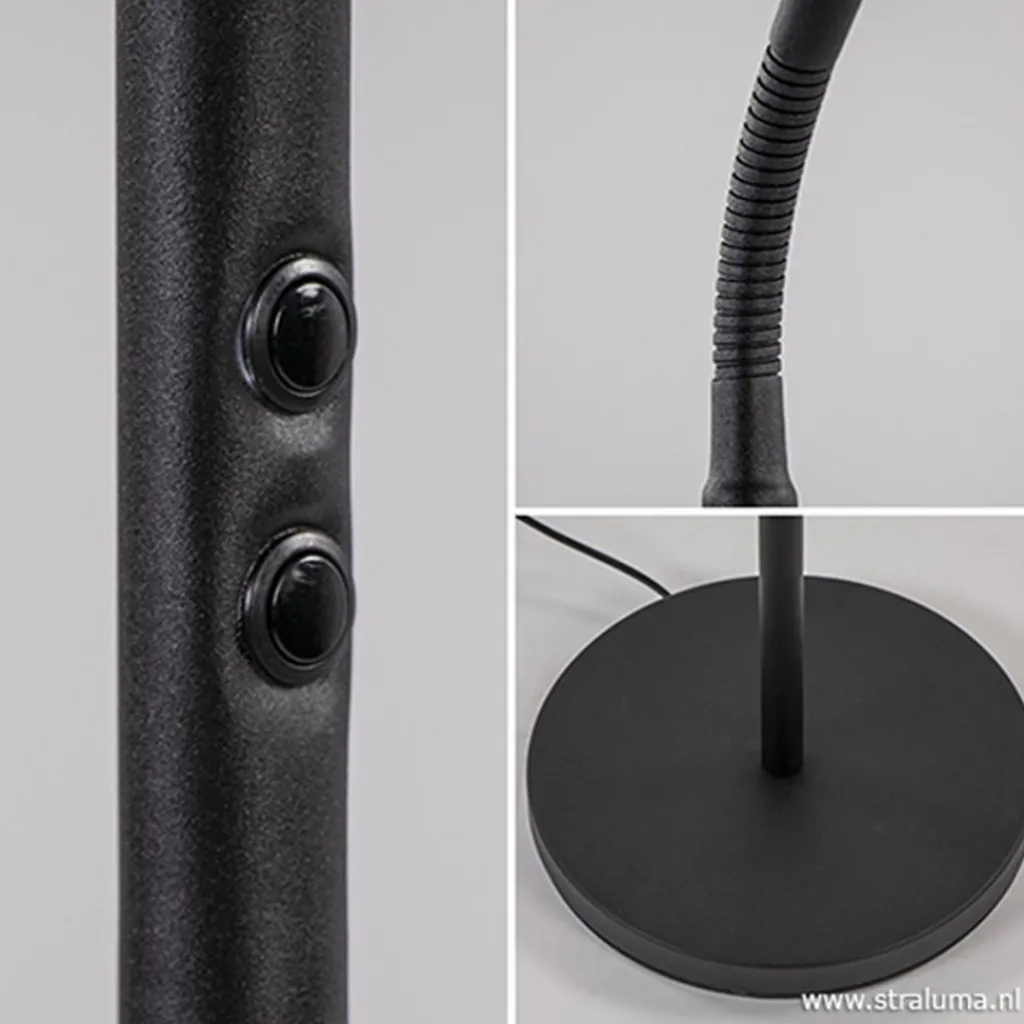 Straluma Moderne vloerlamp zwart met dimbaar LED> Vloerlampen|Leeslampen