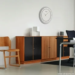 Straluma Moderne wandklok rond RVS keuken/kantoor></noscript> Moderne Verlichting