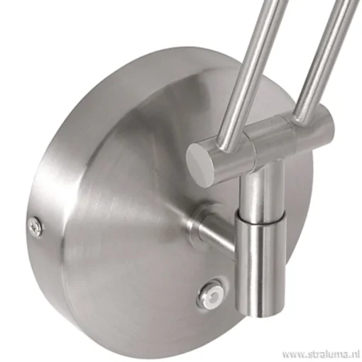 Straluma Moderne wandlamp staal met dimbaar LED> Wandlampen|Leeslampen
