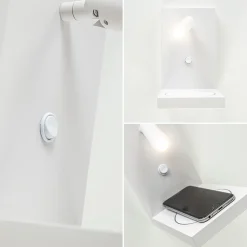 Straluma Moderne wandlamp wit inclusief LED en fast charger><noscript><img width=