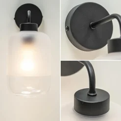 Straluma Moderne wandlamp zwart met helder/mat glas></noscript> Wandlampen|Scandinavische Verlichting