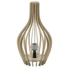 Straluma Naturel houten tafel/vloerlamp kegel met zwart> Tafellampen|Vloerlampen