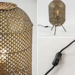 Straluma Oosterse vloer/tafellamp op pootjes goud></noscript> Tafellampen|Vloerlampen