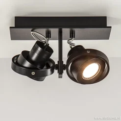 Straluma Opbouwspot balk zwart 2-lichts gu10 incl> Plafondlampen|Opbouwspots