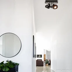 Straluma Opbouwspot balk zwart 2-lichts gu10 incl><noscript><img width=