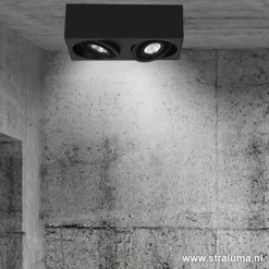 Straluma Opbouwspot box zwart 2-lichts led><noscript><img width=