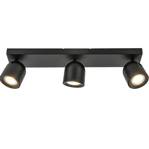 Straluma Opbouwspot Solare 3l balk zwart> Plafondlampen|Opbouwspots