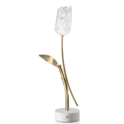 Straluma Oplaadbare LED tafellamp Tullip wit/goud> Tafellampen|LED Tafellampen