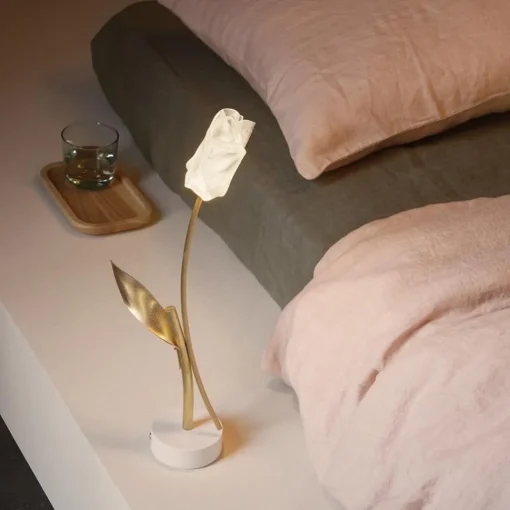 Straluma Oplaadbare LED tafellamp Tullip wit/goud> Tafellampen|LED Tafellampen