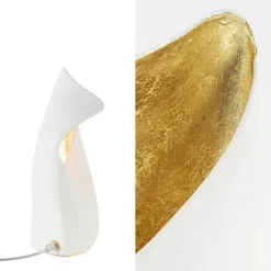 Straluma Organische tafellamp mat wit met goldleaf></noscript> Tafellampen|Design Verlichting