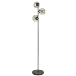 Straluma Oud zilveren vloerlamp met amber glas> Slaapkamerlampen|Halverlichting