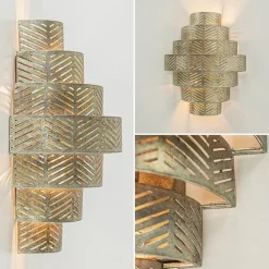 Straluma Oud zilveren wandlamp metaal excl snoer></noscript> Wandlampen|Decoratieve Verlichting