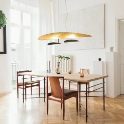 Straluma Ovale design LED hanglamp goldleaf met zwart></noscript> Hanglampen|Eettafellampen