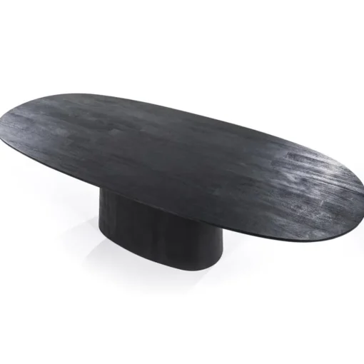 Straluma Ovale eettafel Aron 300x110 cm zwart mangohout> Eettafels
