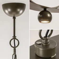 Straluma Ovale hanglamp brons metaal E27 + GU10></noscript> Hanglampen|Eettafellampen