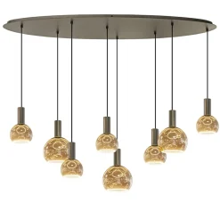 Straluma Ovale hanglamp platinum exclusief E27 lichtbronnen> Eettafellampen|Kantoorverlichting