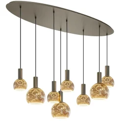 Straluma Ovale hanglamp platinum exclusief E27 lichtbronnen> Eettafellampen|Kantoorverlichting