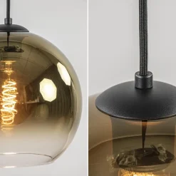 Straluma Ovale 5-lichts hanglamp met glazen bollen gold gradient></noscript> Eettafellampen|Pendel Lampen