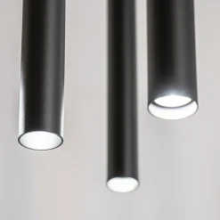 Straluma Ovale 8-lichts hanglamp tubes zwart metaal></noscript> Eettafellampen|Keukenverlichting