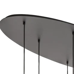 Straluma Ovale 8-lichts hanglamp tubes zwart metaal></noscript> Eettafellampen|Keukenverlichting