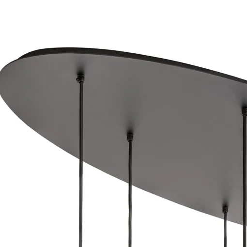 Straluma Ovale 8-lichts hanglamp tubes zwart metaal> Eettafellampen|Keukenverlichting