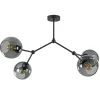 Straluma Plafondlamp 4-armen zwart+smoke bolglas> Keukenverlichting|Eetkamerverlichting