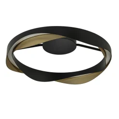 Straluma Plafondlamp Ascoli ring zwart/matgoud> Plafondlampen|Woonkamerlampen